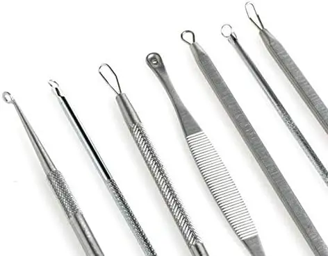 Natural Stainless Steel Whitehead Blackheads Remover Cleaner Come-done Extractor 2 in 1 Tool Gold Plated pimple Acne Removers