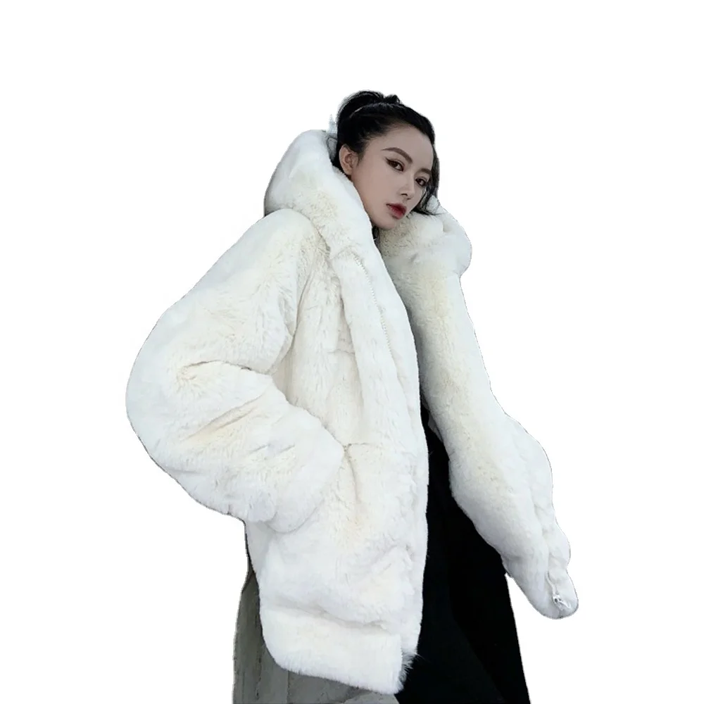 Women Winter long Cotton Padded Coat Parka Down Jacket Fur Collar Hooded Outwear wholesale 2023