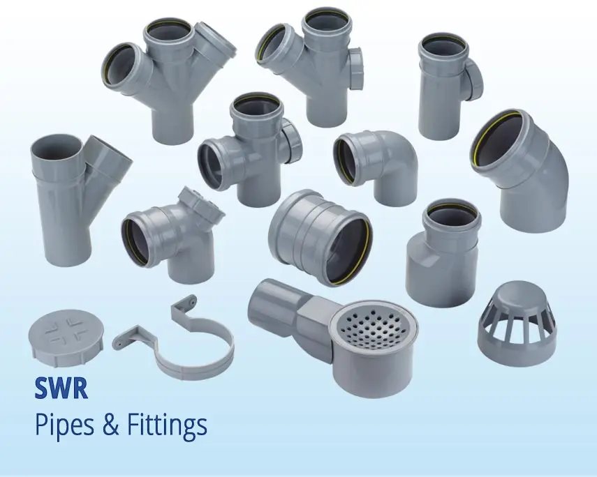 SWR Plastic Hot Selling PVC Fittings and Valves PC Materials Rubber Ring Reducers for Water Application for Piping Systems