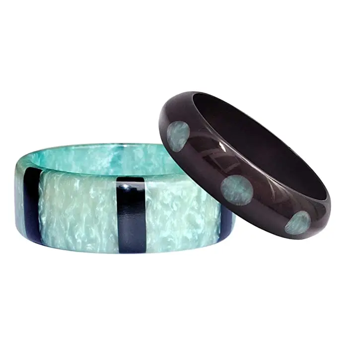 2023 Summer Vintage Resin Acrylic Geometric Irregular Square Bangle Simple Style Bracelets For Women New Jewelry Wholesale