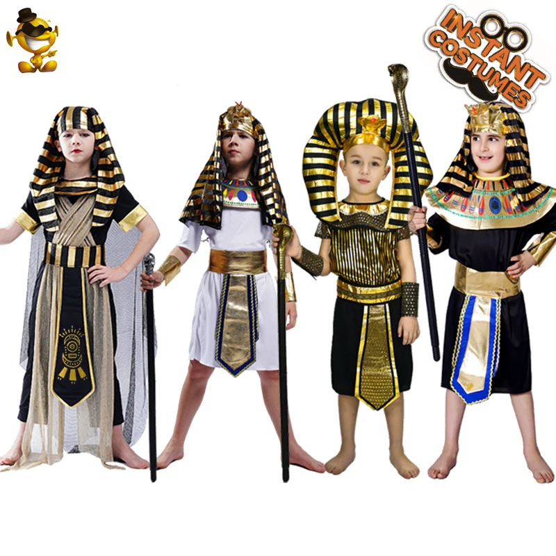 Wholesale Halloween Kids Heroic Little Egyptian Samurai Show Costume Little Pharaoh Prince Cosplay Costume