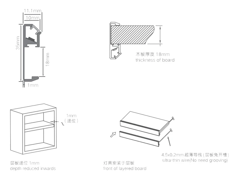 NUOMI Ares Series 18mm Layer Board Aluminium Design High Quality PC Lampshade  Led Lighting For Living Room