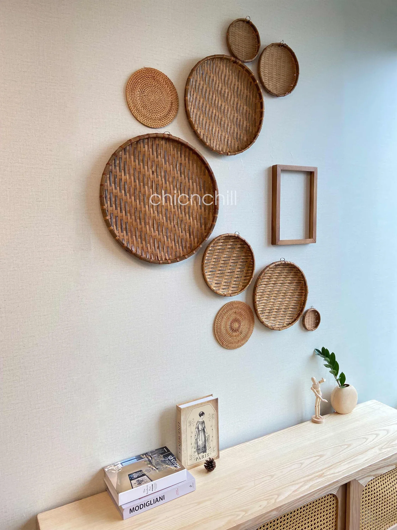 Wholesales Top Choi Amazon 2022 Boho Wall Basket Set Perfect for trendy home decor all natural made in Vietnam