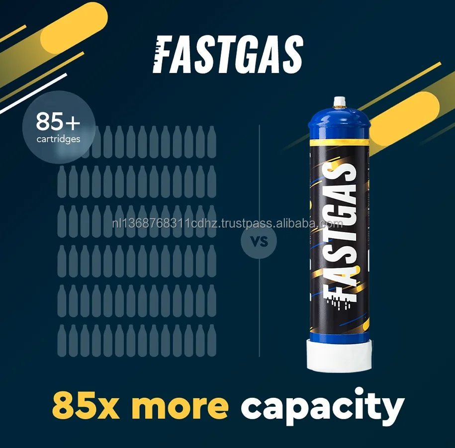 New Fastgas Whip Cream Charger 615g Whipped + FREE Nozzle