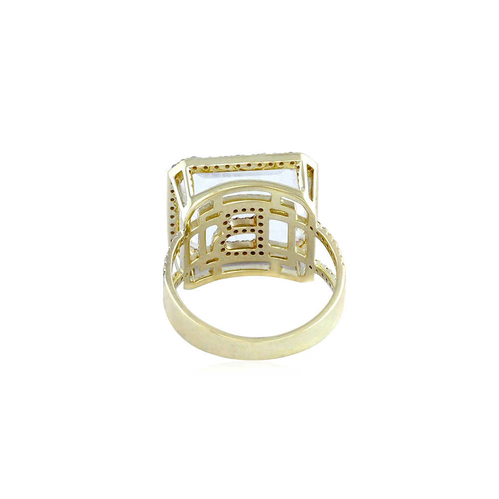 Solid 14k Yellow Gold Natural Pave Diamond Initial B Customize Alphabet Ring Crystal Jewelry Wholesale US-9