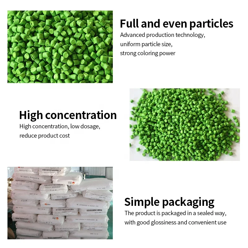 Caco3 hd filler masterbatch color masterbatch for injection blow molding green color