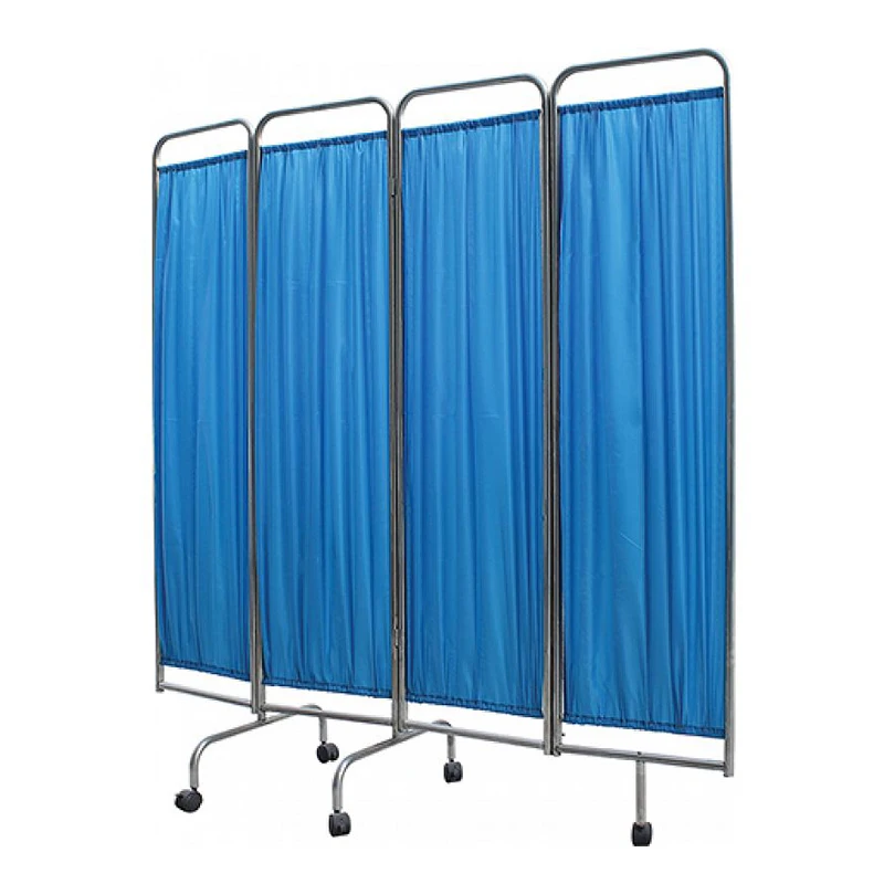 MN-PF001 Factory supply stainless steel medical screen with 4 fold ward screen for hospital or clinic