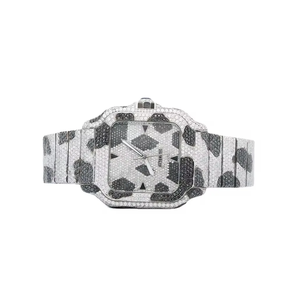 Luxurious Moissanite Diamond Watch Shine Bright with Diamond Silver Watches, Warm and Earthy Diamond Brown Watches Collection