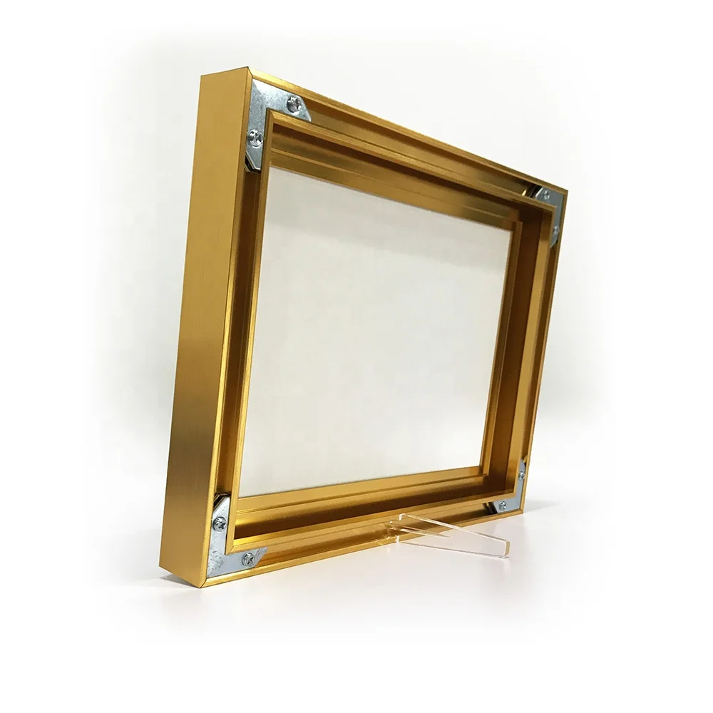 Hot Selling Fashion Home Decor Tabletop Artwork Golden Aluminium Photo Frame Photo Block for Photo Wall
