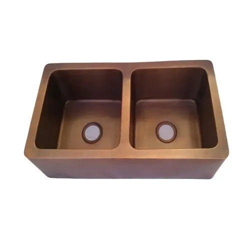 Trending design copper hammered wash basin rectangular shape medium size copper sink for bathroom