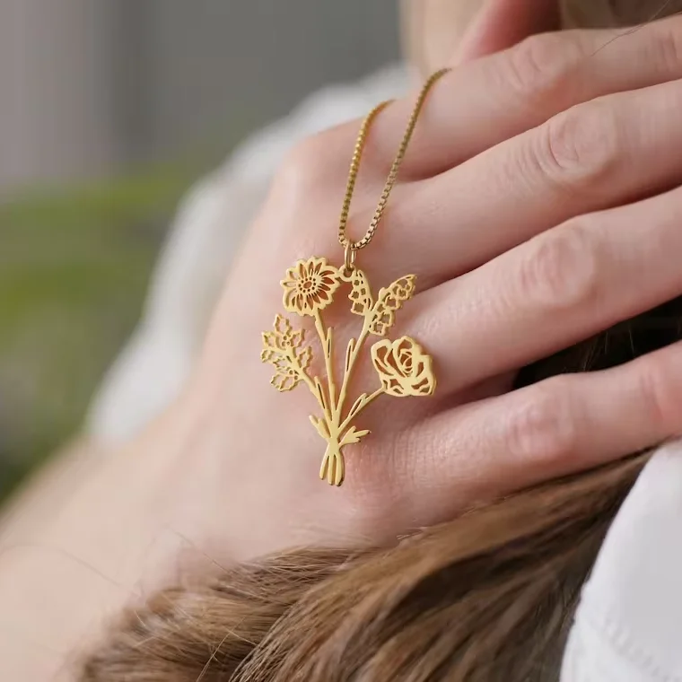 HOYA Internet celebrity hot sale 925 sterling silver (copper) birth bouquet necklace for friends festival anniversary gift