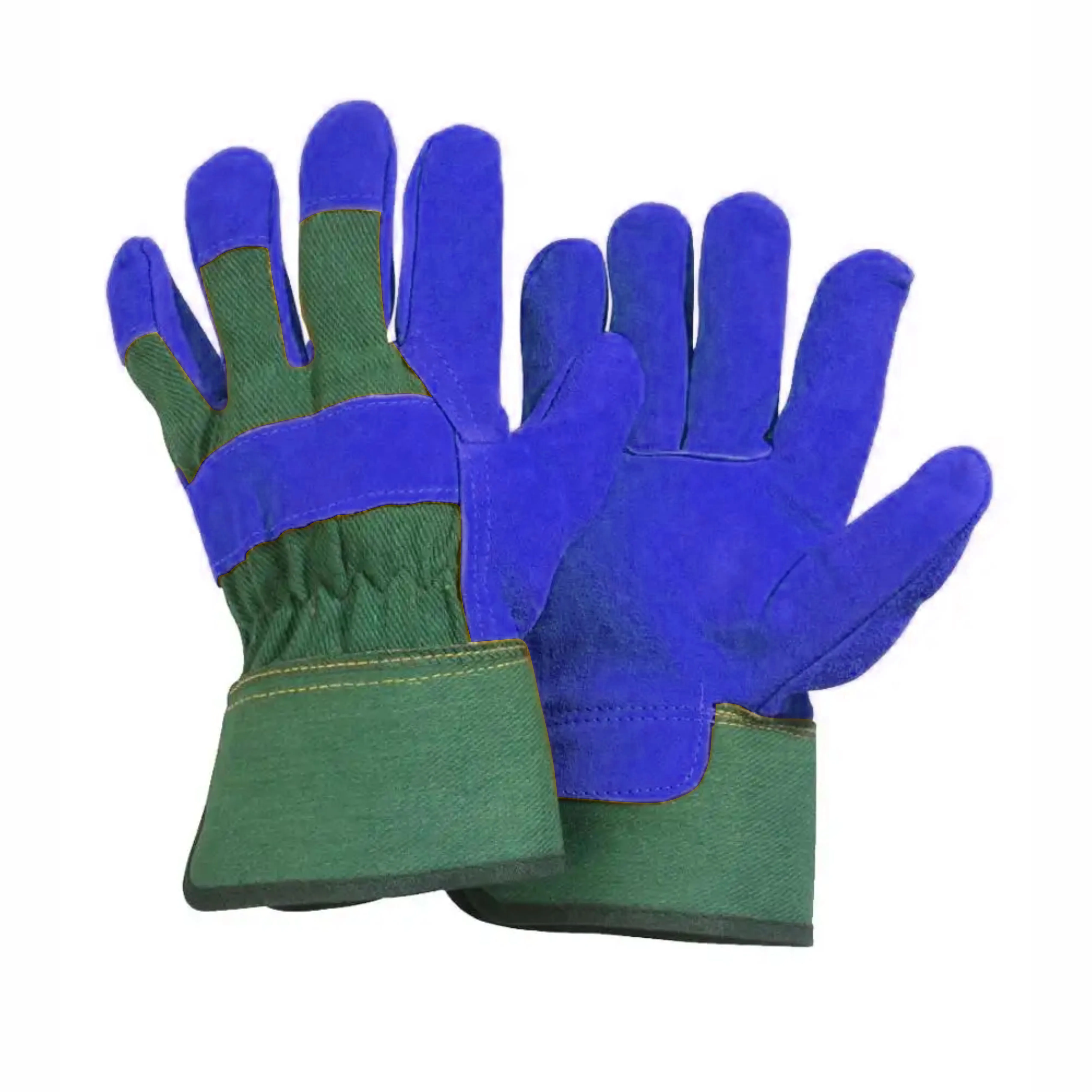 Premium Quality Split Leather Working Gloves Yellow Cowhide Leather Canadian Rigger Gloves for Industrial Safety Hand Protection