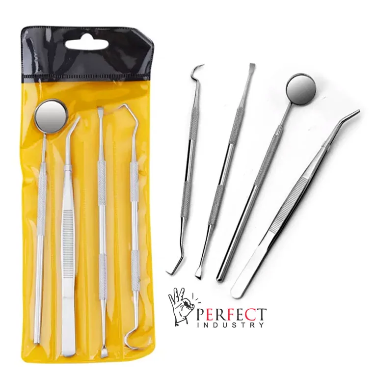 Perfect Industry 4pcs Dental Teeth Cleaning Kit Dentist Floss Plaque Remover Oral Care Tooth Tools / Dental Examination Kit