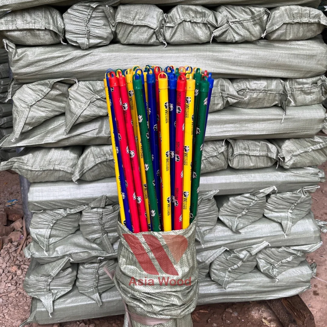Manufacturer vacuum broom panda pvc set dustpan hand wooden broom from Vietnam Eucalyptus palos de escoba