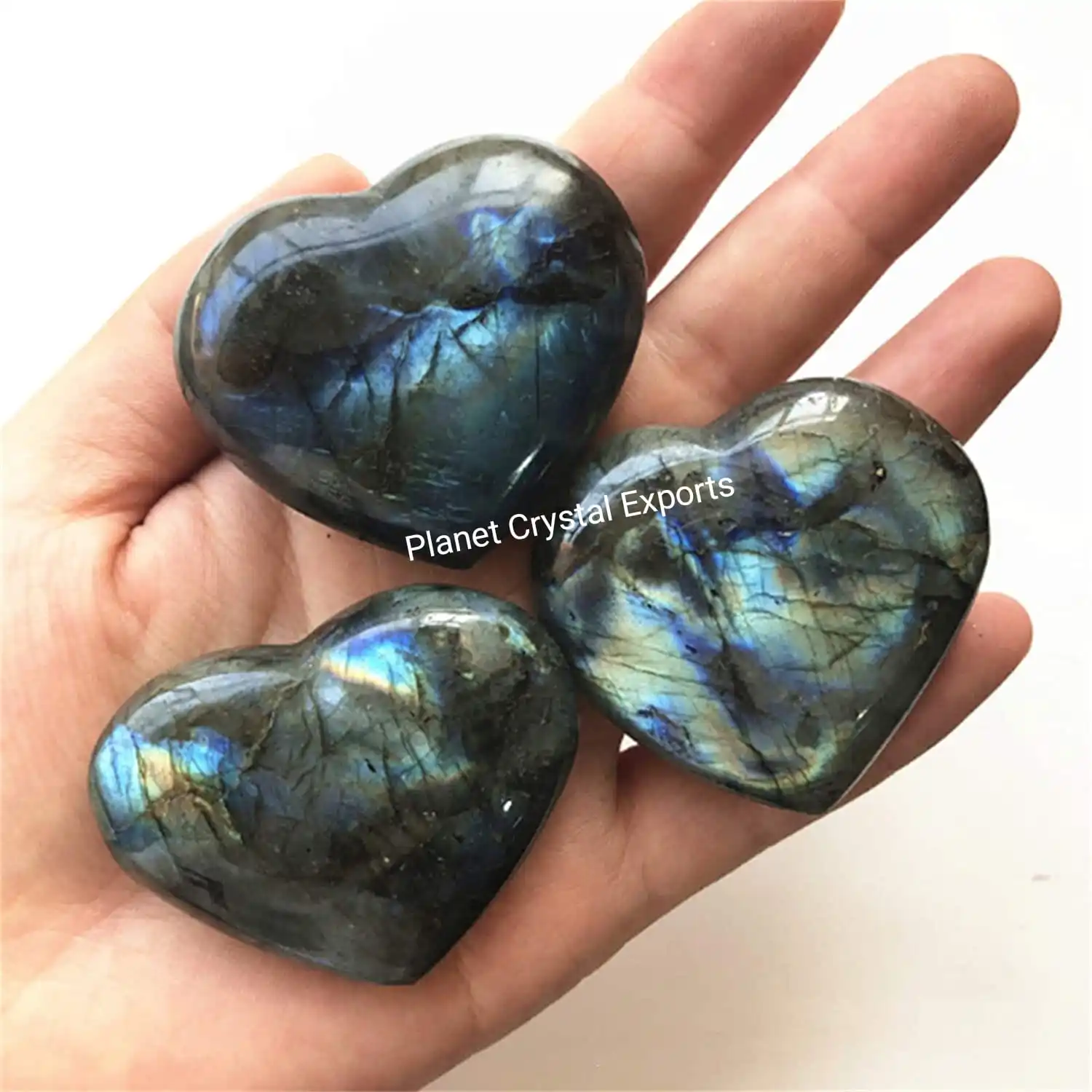 Beautiful Natural Labradorite Puffy Heart Healing Pattern Agate Crystal Gemstone Hearts Wholesale from Planet Crystal Exports