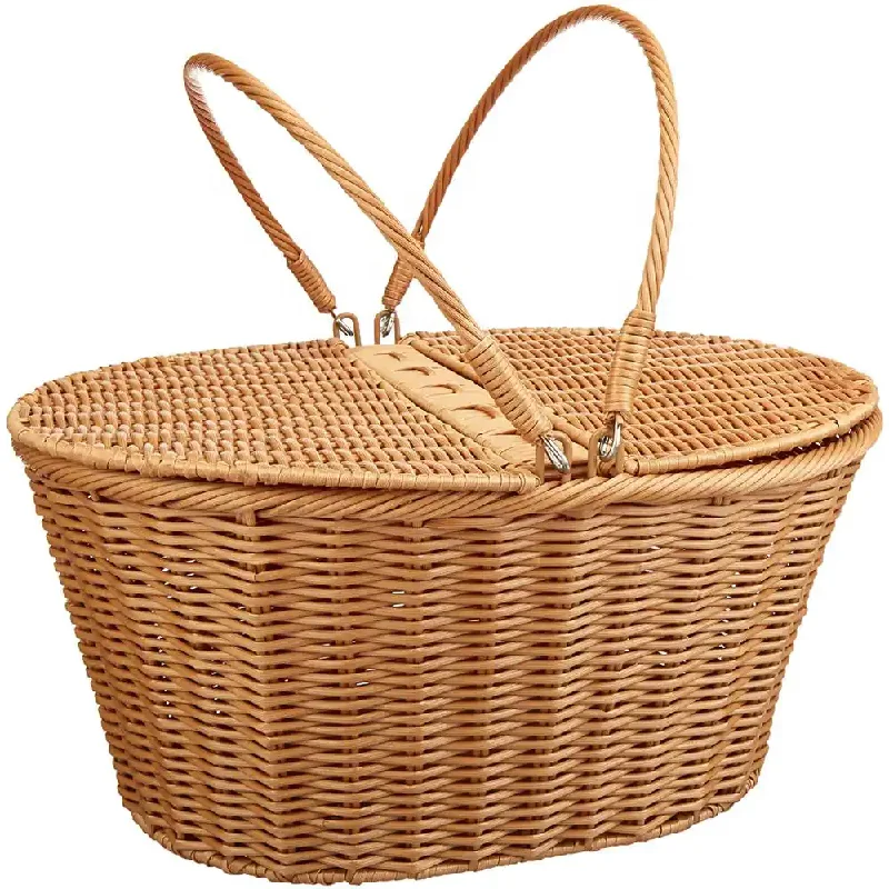 Hot Selling Natural Wicker Cane Wiwin Jute Basket With Handles For Organizing Shelves Small Biodegradabale Top Standard Product