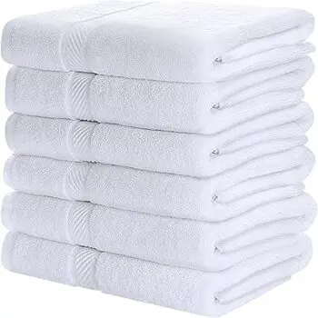 Wholesale 400-600 GSM Custom Hotel Bath Towels 100% Cotton Luxury White Jacquard Bath Towel Sets