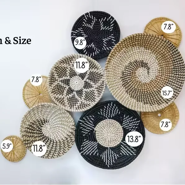 Handicraft 100% Vietnamese Seagrass Baskets Handmade for Home Decoration, Wall Hanging Basket home decor Boho African style