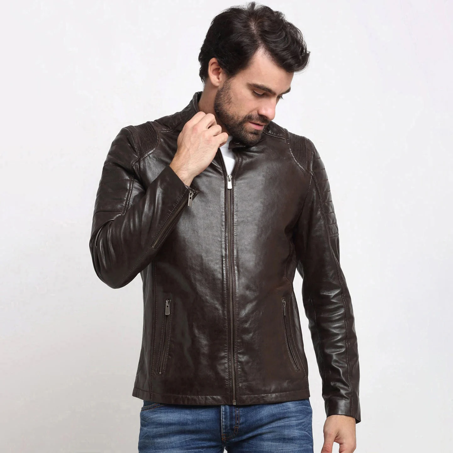 Top Hot Premium Quality Leather Jacket for Men Style with 100% Original Cowhide Safari Leather Jackets