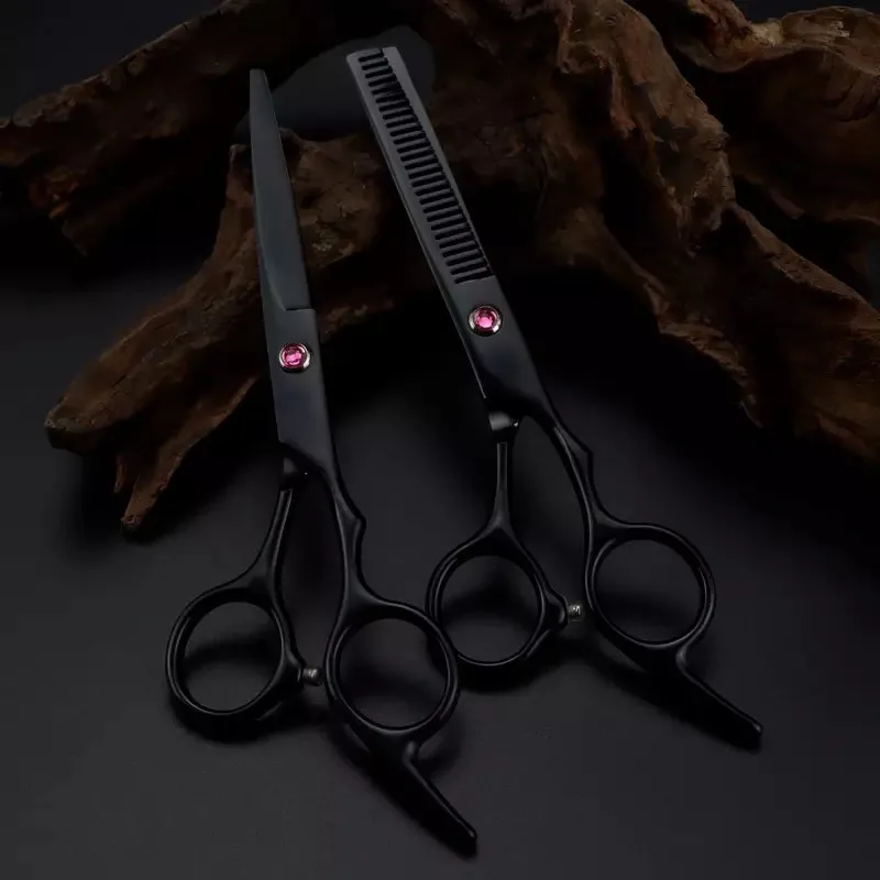 6.0 inch black New Professional Hairdressers Hair Scissors Japan 440C Barber Big Cutting Scissors Thinning Shears Hair Clipper