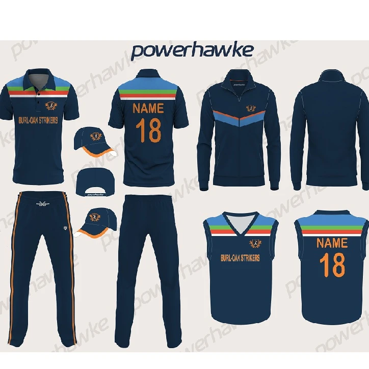 Спортивная одежда темно-синего цвета, форма для крикета с индивидуальным логотипом, название команды, размер, форма для крикета, воротник, Джерси и брюки, штаны