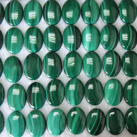 Quality Cabochon 30mm Round Round shape Flat Back Gemstone Cabochon Natural Malachite Cabochons