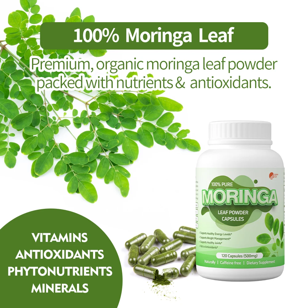 private label  Moringa powder capsulement supplement weight loss  moringa powder slimming capsules flat tummy