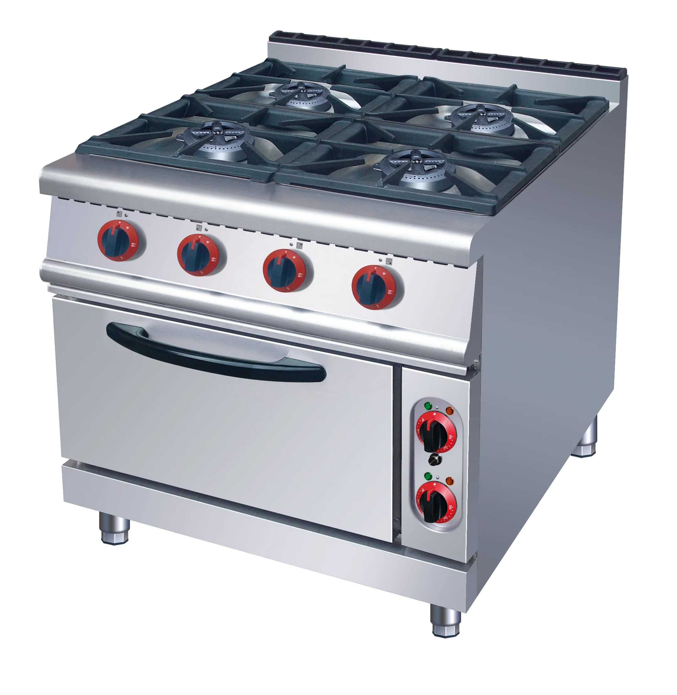 4-burner Stove Gas Range with Electric Oven StainlessSteel Professional Luxury Kitchen Commercial Industrials Kitchen Supplier