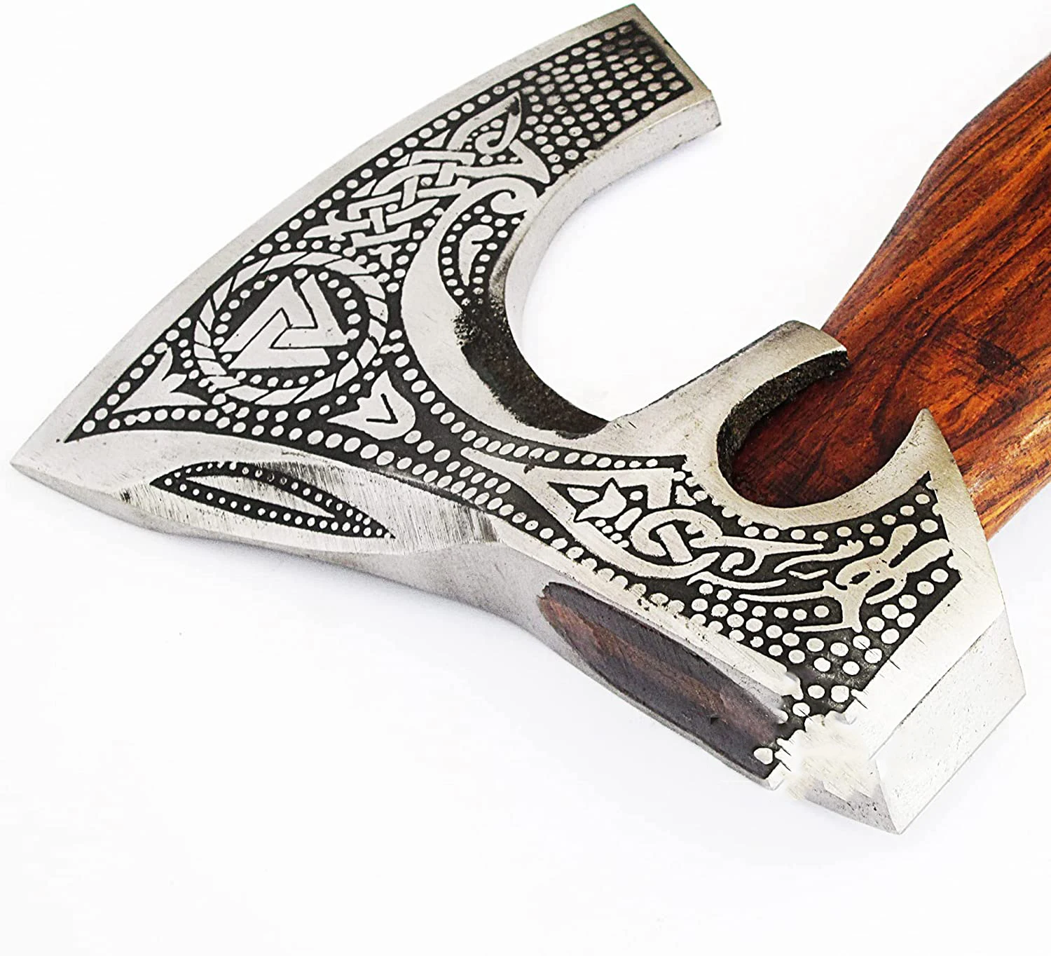 Custom Handmade D2 Steel Hunting Hand Forged Camping Axe Outdoor with rose wood handle