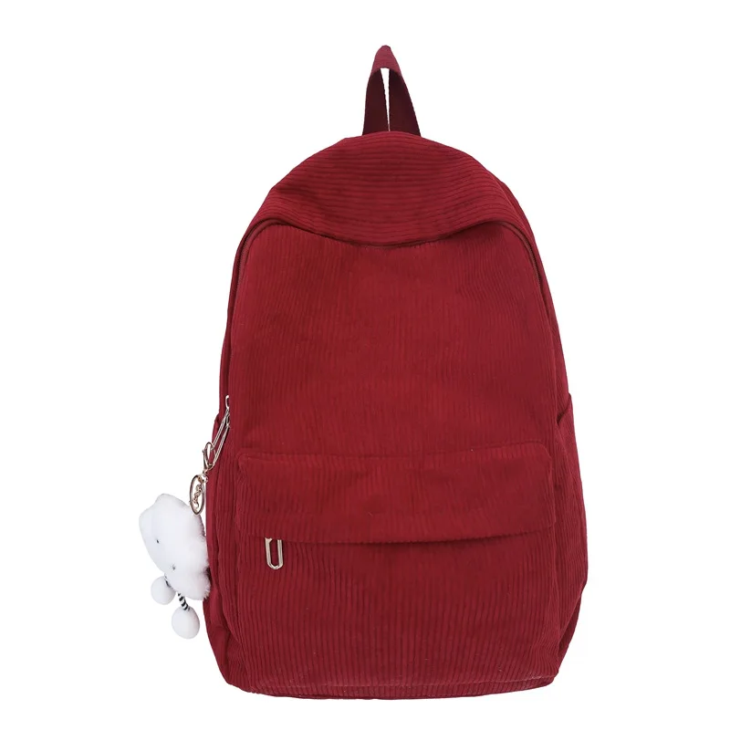 2024 Design Female School Backpack corduroy Backpack Women For Teenage Girls Backpack for kids mochila mujer