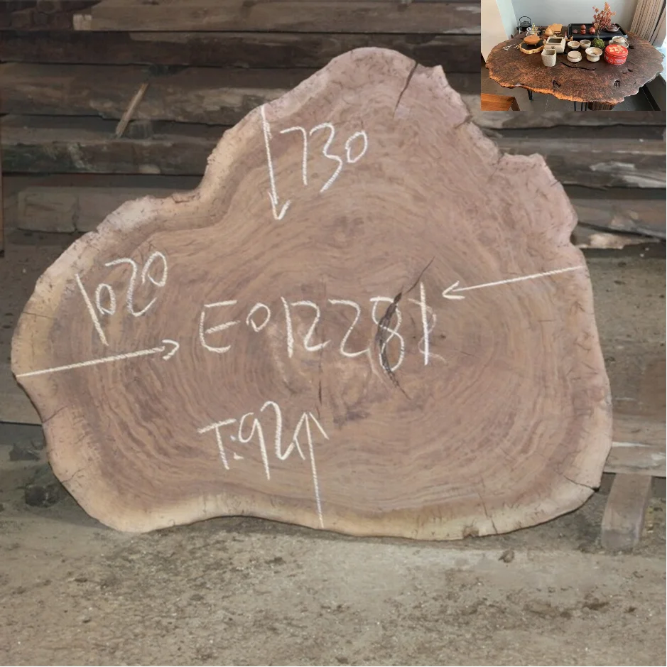 Raw material walnut burl for coffee table solid wood dining table slab/live edge table