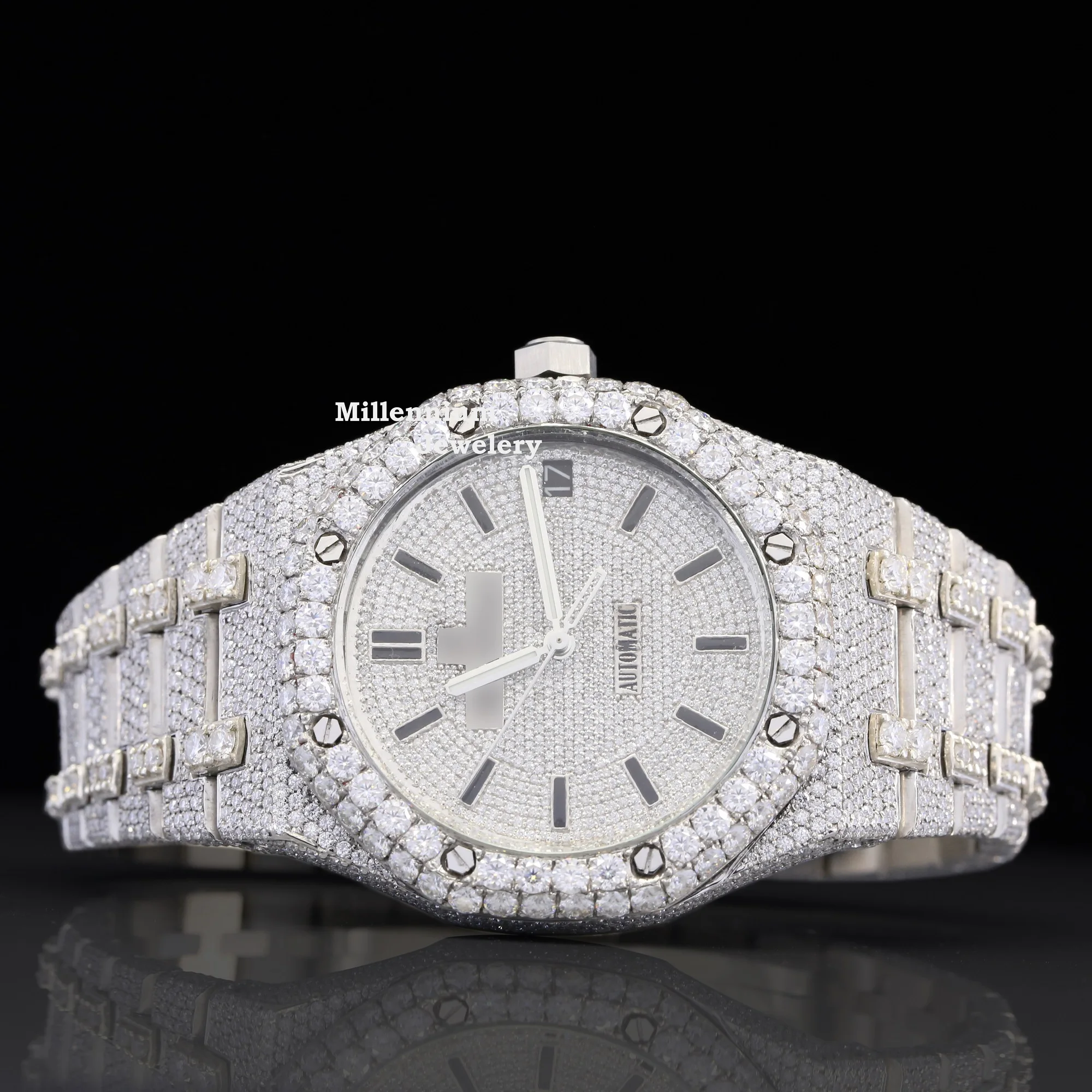 Luxuries Branded Moissanite Watch Hip Hop Iced Out Watch For Unisex Diamond Stainless Steel Rapper Wrist Watch