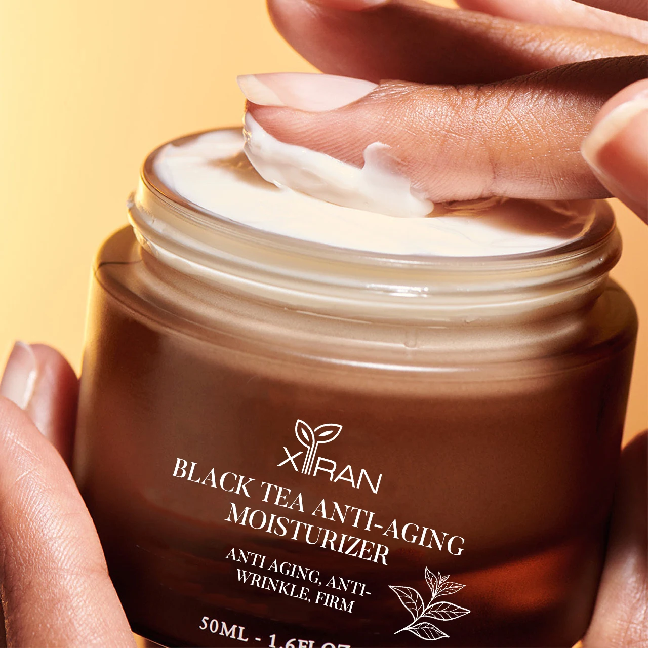 Private Label Natural Black Tea Rose Lotus Vitamin C Anti Aging Firming Face Moisturizer Hydrating Whitening Face Cream