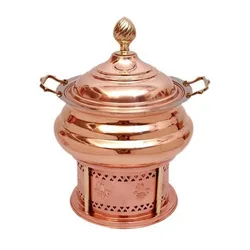 Best Quality Wedding Food Warmer Buffet Copper Chafing Dish Handi Shape Gold Plated Finished Buffet Food Server at wholesale