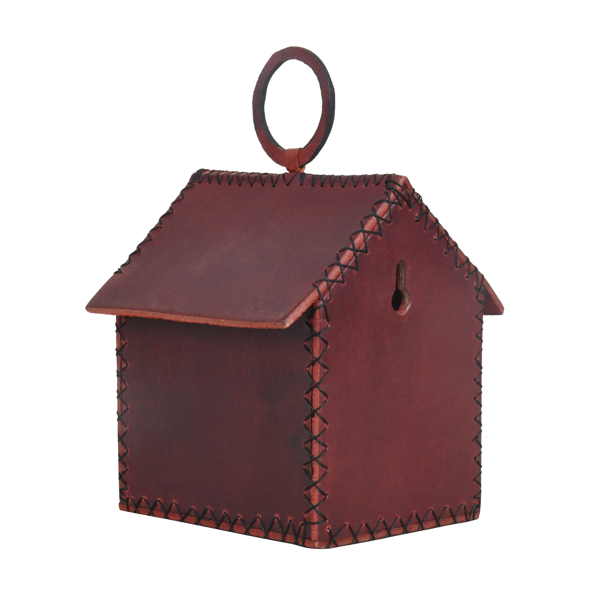 Custom Logo Leather Bird House Small Bird Nature Shelter Indoor Outdoor Nature Decorative Bird Home