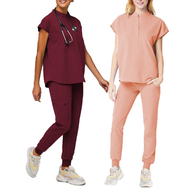 Best Quality Customized Fashionable Stretchy Unisex Stretchy Comfortable Medical Nurse Scrubs Sets Hospital Uniform Suits