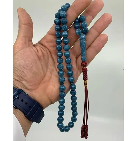 Hot sale  islamic Arabia gifts mala beads wholesale muslim Prayer beads blue amber color rosary tasbih