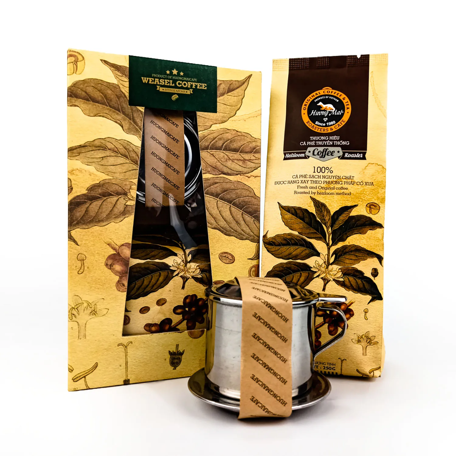 Best Selling Vietnamese Weasel Coffee Gift Box Net Weight 250g Huong Mai Brand