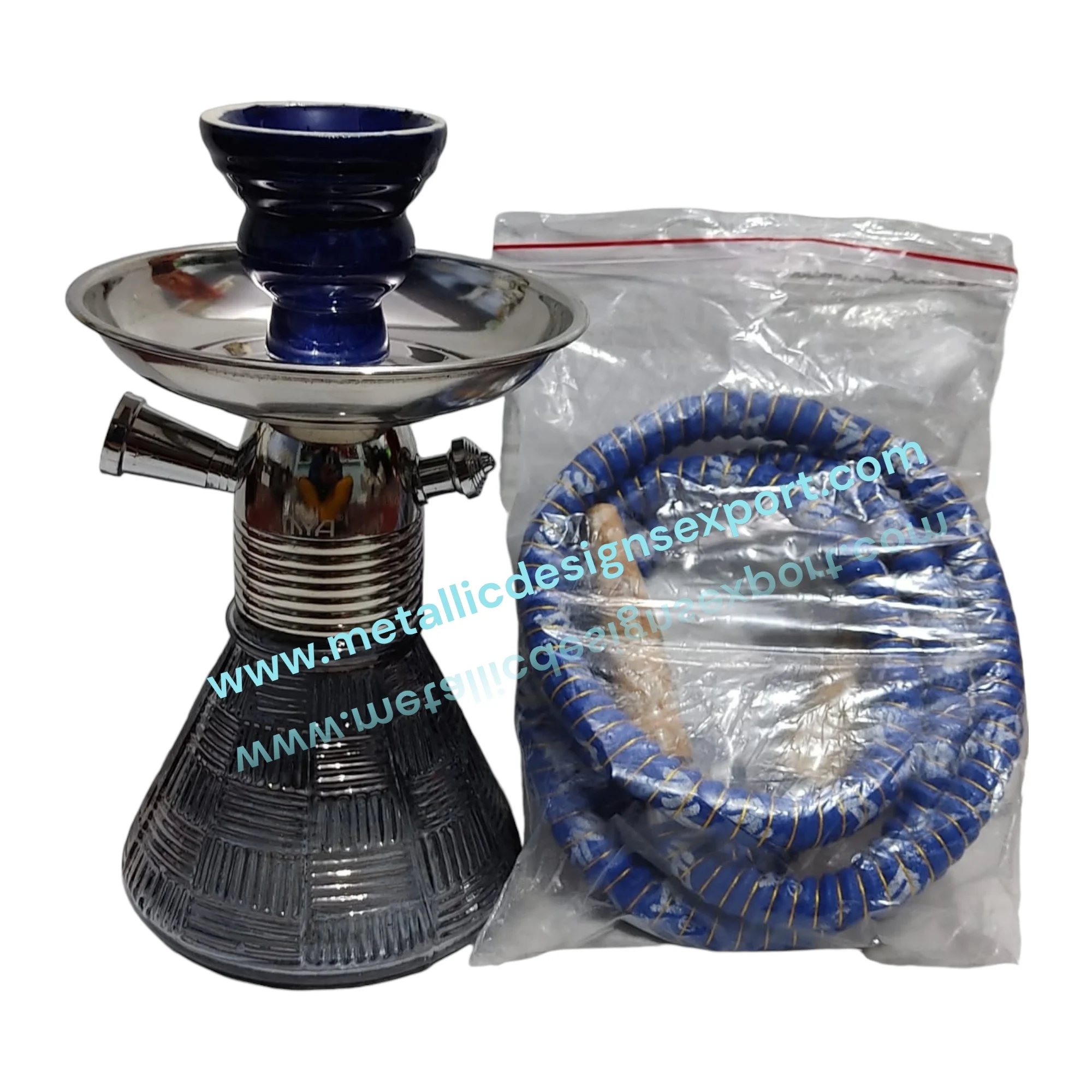 Роскошный золотой кальян с ребристой стеклянной основой синяя керамическая чаша декоративный шланг и металлический стержень премиум-класса для кальяна