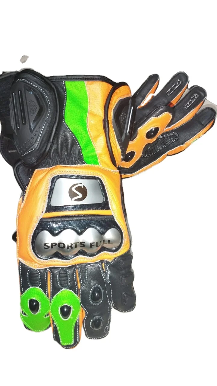 Best selling Men Leather Motorbike Gloves Plam Kangaroo  Leather Motorbike Gloves Low Price Men Motorbike Full Finguer Gloves