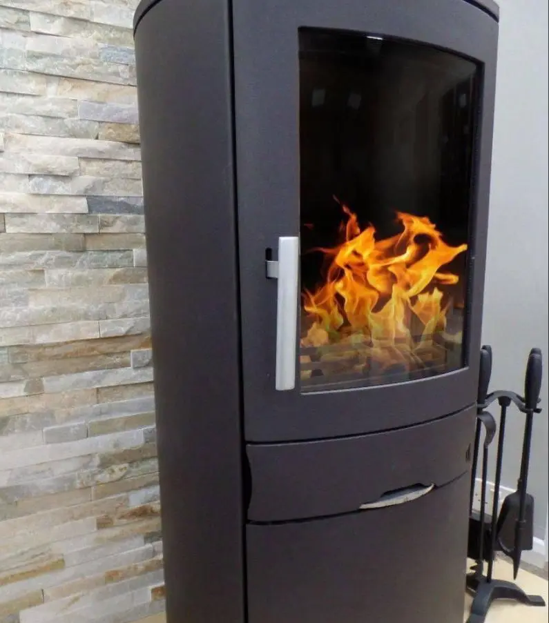Fireplace Pellet Stoves for Houses Freestanding Real Fire Burning Wood Black Eco-friendly Steel Modern Fire Place Heater 1 Set