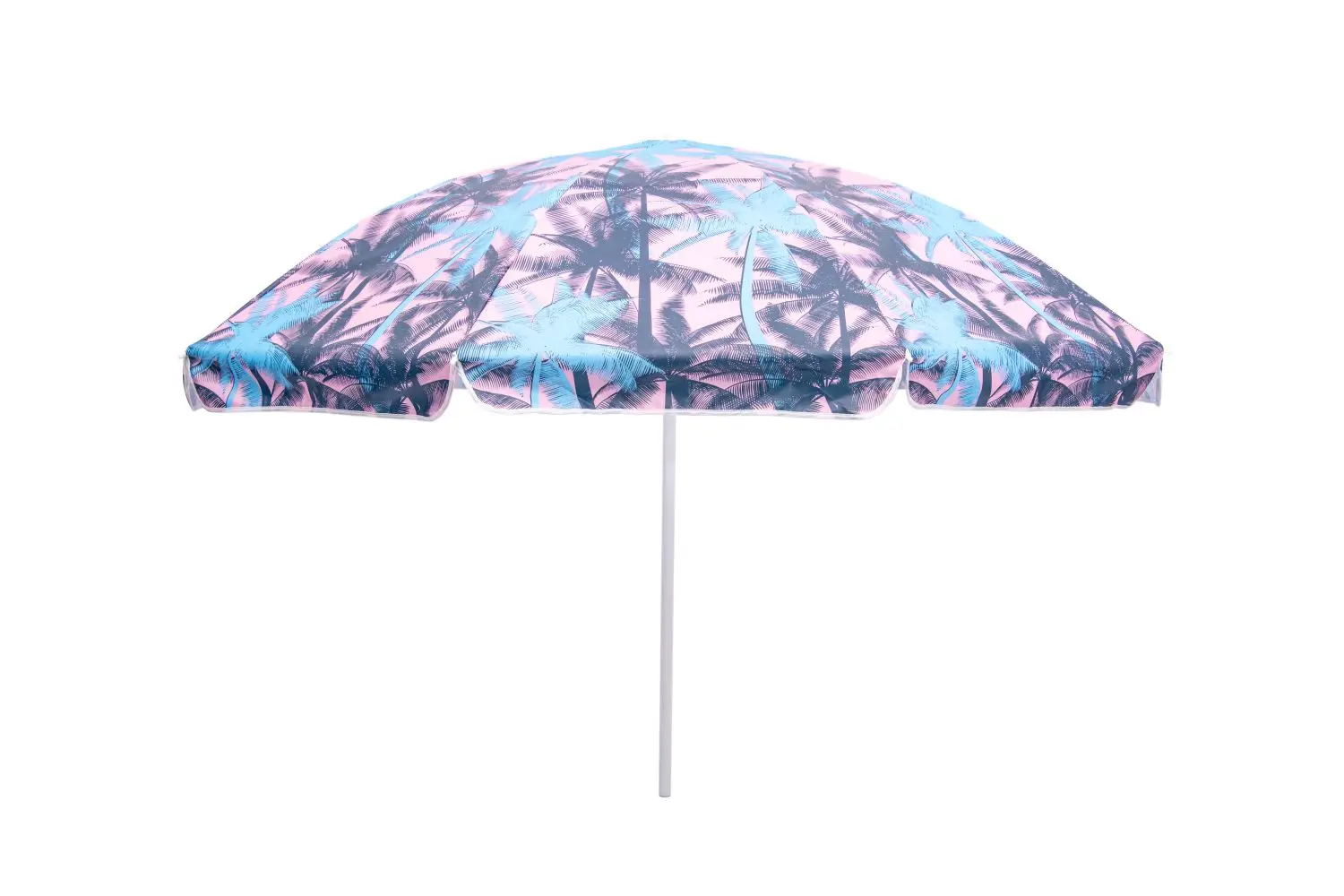 White Pink Sunset Pattern 140gm 2.0m Poly Canvas Digital Parasol Low Cost Custom Beach Umbrellas for Wholesale