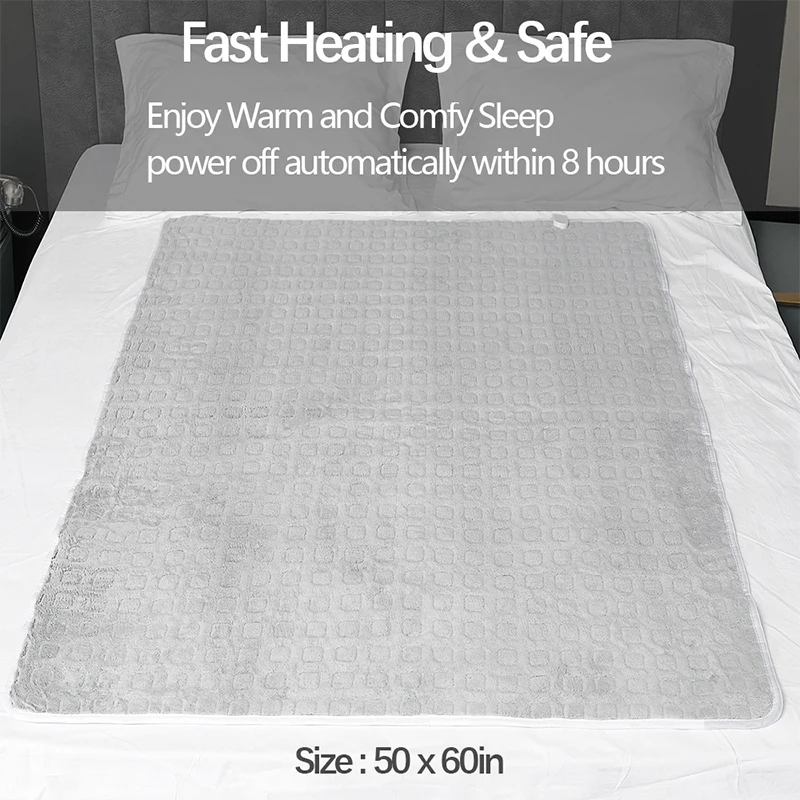 2022 Electric Blanket CE ROHS LVD EMC FCC Warm Bed Winter Gray Electric Blanket For European