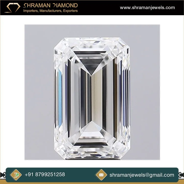 Indian Supplier of Best Quality 4.5 Carat VS1 Clarity IGI Certified Emerald Cut Lab Grown Loose Diamonds at Competitive Price