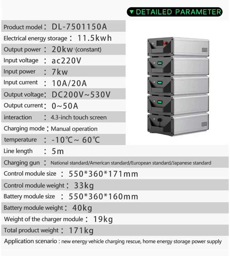 Emergency Power Bank 20KW DC Portable Stackable Mobile Energy Storage Charging Pile For Electric Car Road Rescue
