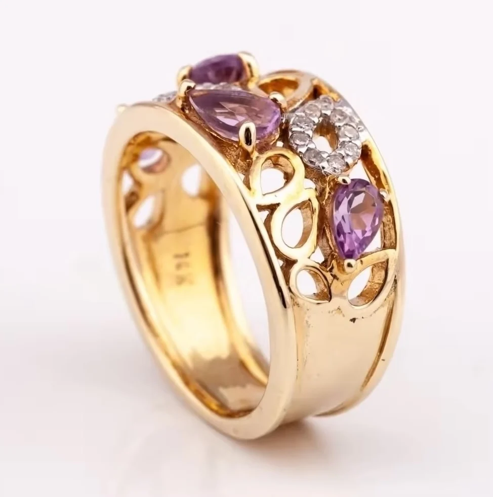 Real Stone Ring R-8249 Silver Jewelry Color Women Ring Jewelry Ready to Ship from Thailand Manufacturer by Bella Factory