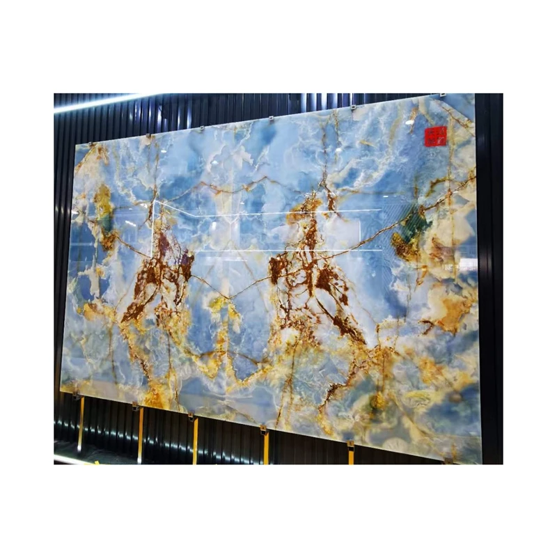 Blue backlight translucent onyx stone slab and tile marble price pakistan