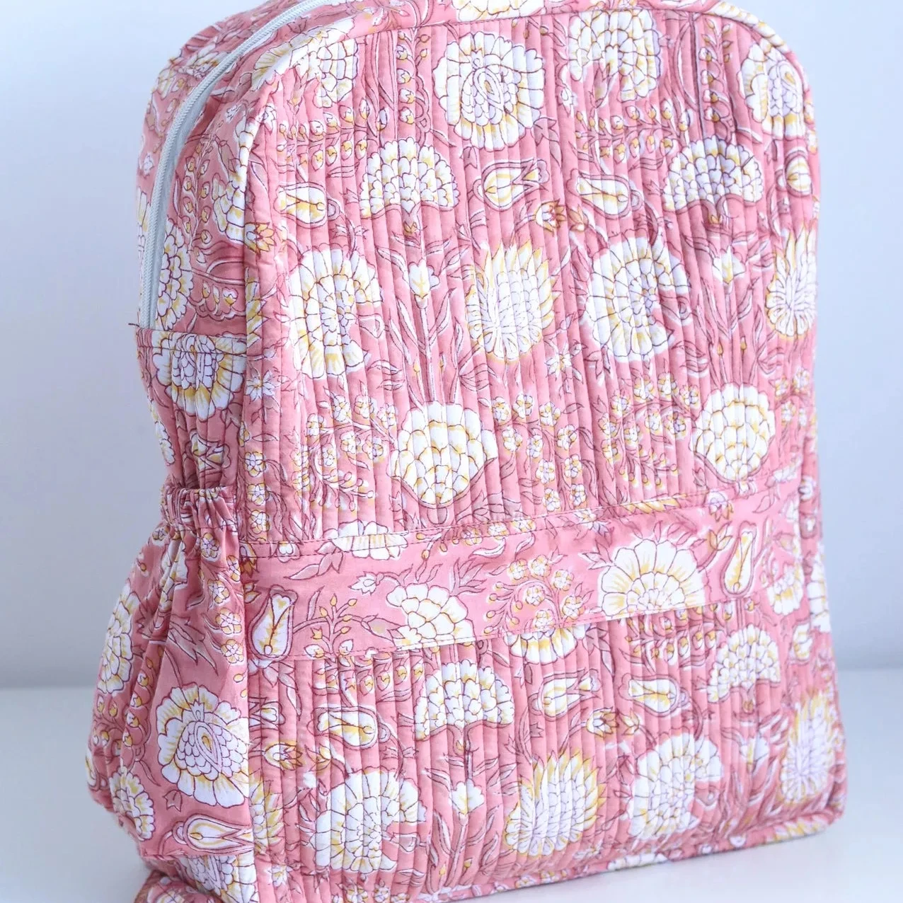 Wholesale Hand Block Printed Boho Backpack for women - Stylish beach bag - Block print quilted Bag Pack for women