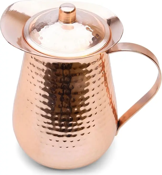 Best Selling Copper Drinkware Set Water Jug With Lid & 2 Copper Tumbler for Kitchen Home Hotels Restaurants Made of Glass