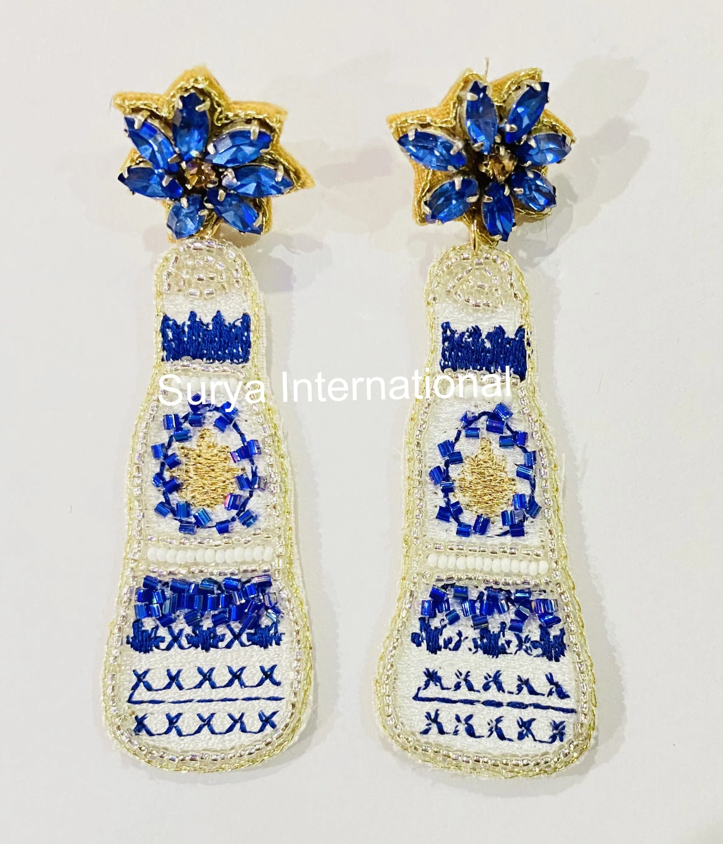 Handmade Cinco de Mayo Red Chilli and Tequila Bottle Beaded Earrings Festive Party Jewelry Mexican Fiesta Statement Earrings